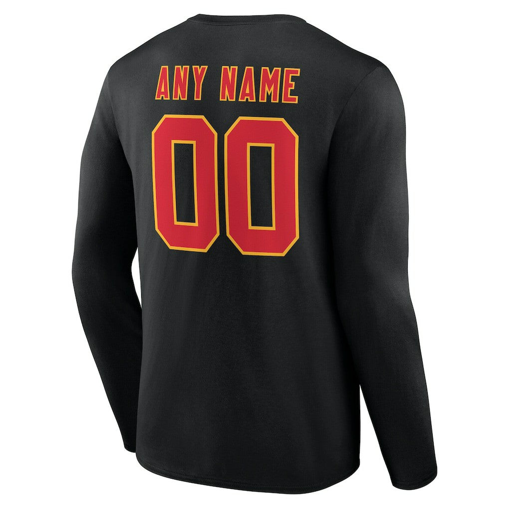 Kansas City Chiefs Team Authentic Personalized Name & Number Long Sleeve T-Shirt Black | NFL