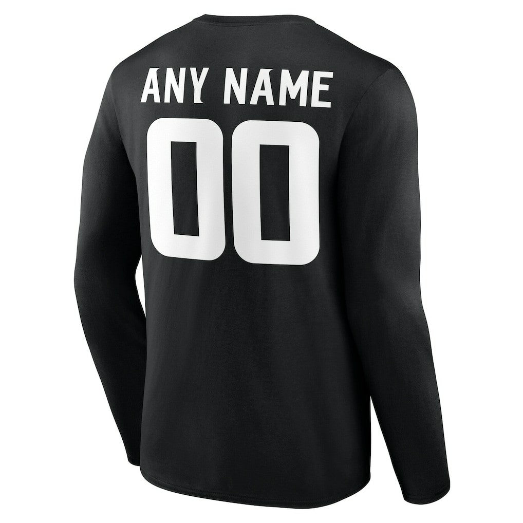 Minnesota Vikings Team Authentic Personalized Name & Number Long Sleeve T-Shirt Black | NFL