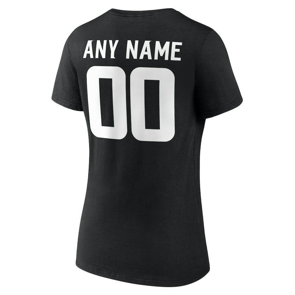 Minnesota Vikings Women's Team Authentic Personalized Name & Number V-Neck T-Shirt Black | NFL