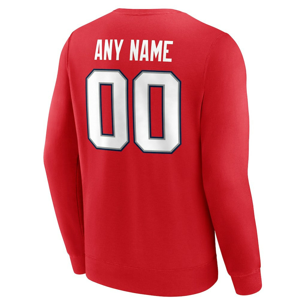 New England Patriots Team Authentic Personalized Name & Number Sweatshirt Red | NFL