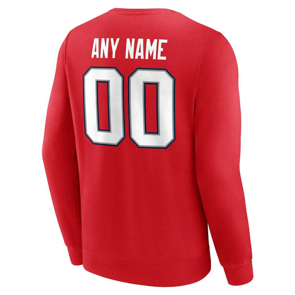 New England Patriots Team Authentic Personalized Name & Number Sweatshirt Red | NFL