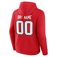 New England Patriots Team Authentic Personalized Name & Number Hoodie Red | NFL