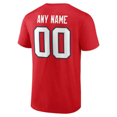 New England Patriots Team Authentic Personalized Name & Number T-Shirt Red | NFL