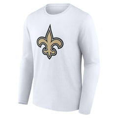 New Orleans Saints Team Authentic Personalized Name & Number Long Sleeve T-Shirt White | NFL