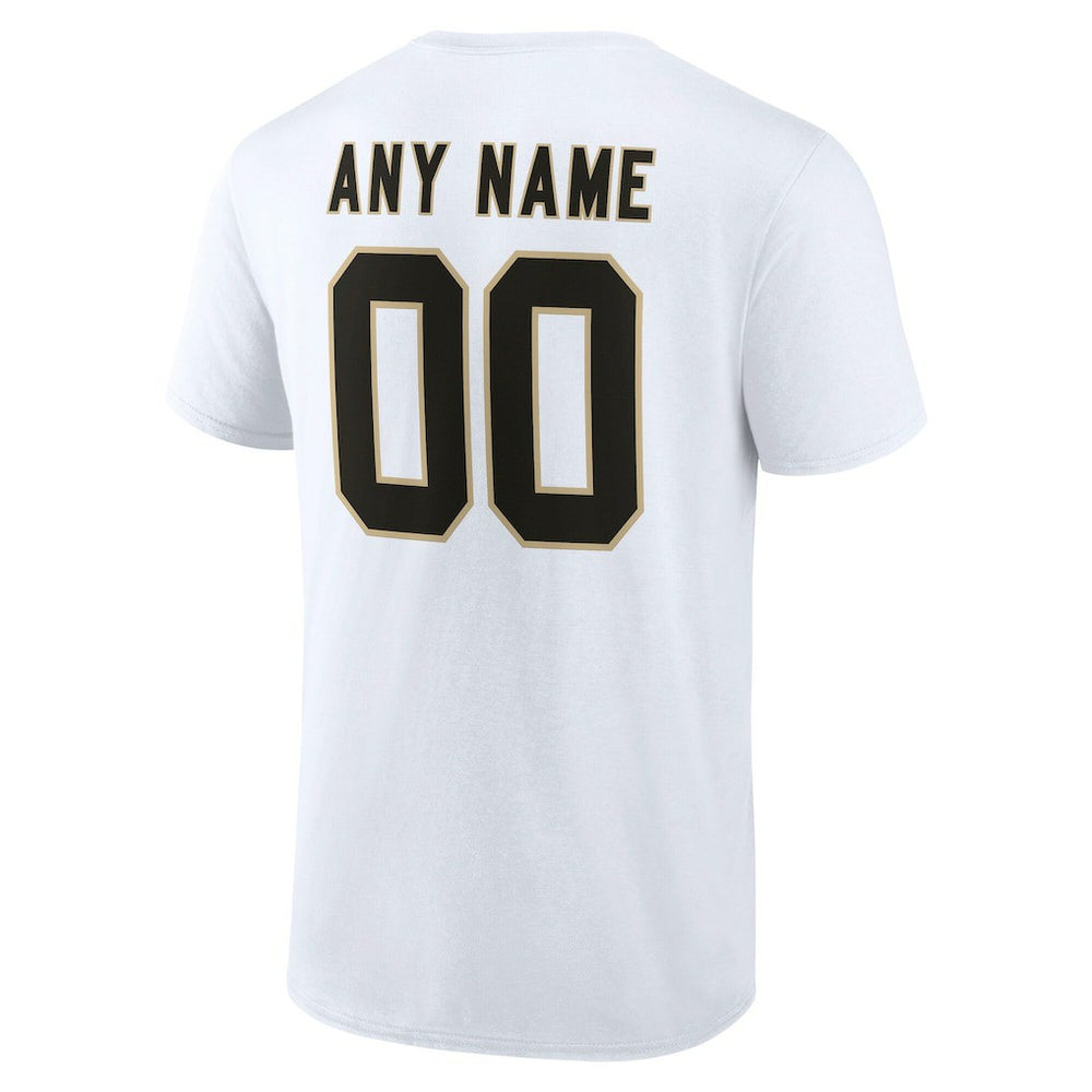 New Orleans Saints Team Authentic Personalized Name & Number T-Shirt White | NFL