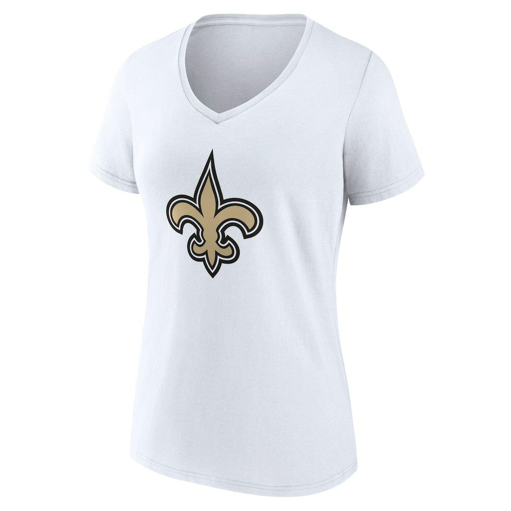 New Orleans Saints Women's Team Authentic Personalized Name & Number V-Neck T-Shirt White | NFL