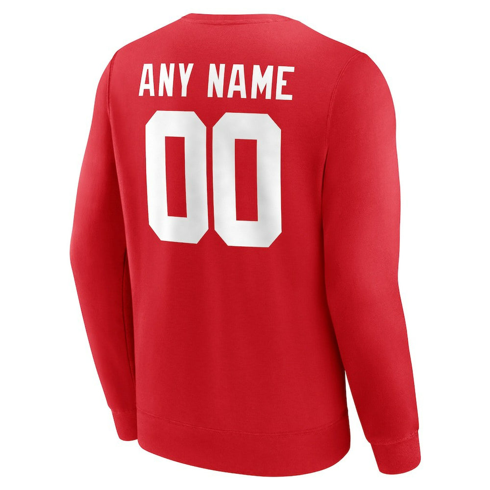 New York Giants Team Authentic Personalized Name & Number Sweatshirt Red | NFL