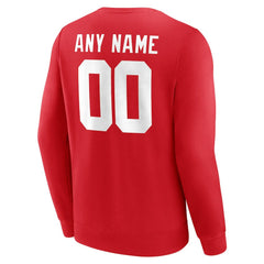 New York Giants Team Authentic Personalized Name & Number Sweatshirt Red | NFL