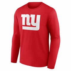 New York Giants Team Authentic Personalized Name & Number Long Sleeve T-Shirt Red | NFL