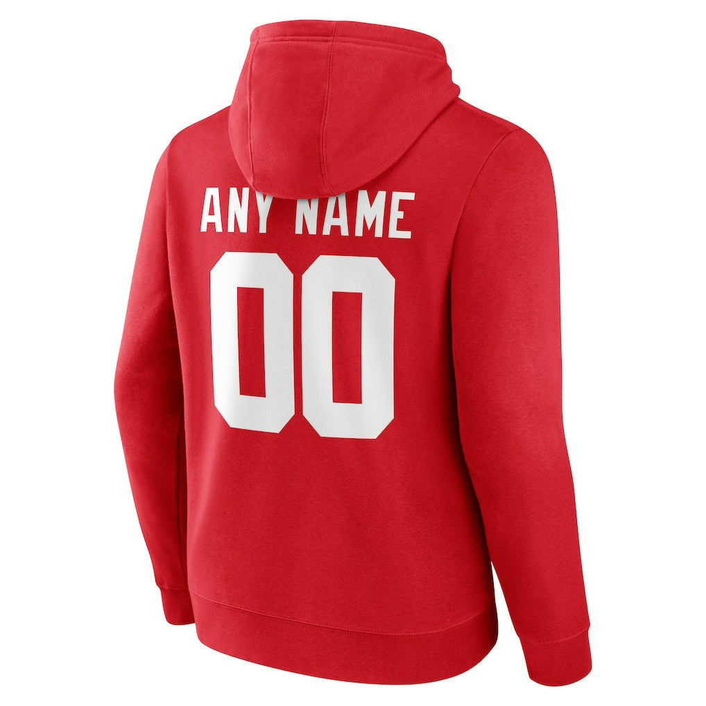 New York Giants Team Authentic Personalized Name & Number Hoodie Red | NFL