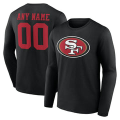 San Francisco 49ers Team Authentic Personalized Name & Number Long Sleeve T-Shirt Black | NFL
