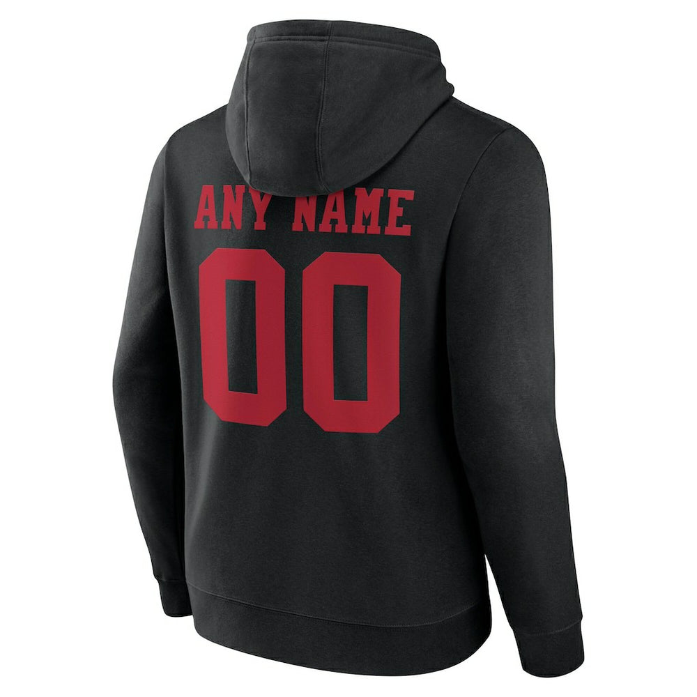 San Francisco 49ers Team Authentic Personalized Name & Number Hoodie Black | NFL