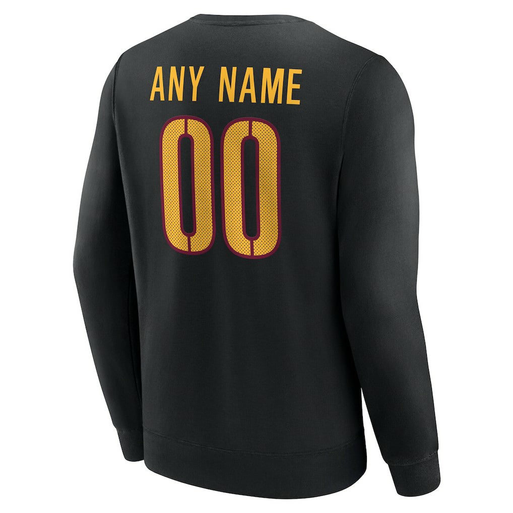 Washington Commanders Team Authentic Personalized Name & Number Sweatshirt Black | NFL