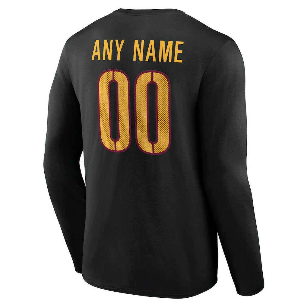 Washington Commanders Team Authentic Personalized Name & Number Long Sleeve T-Shirt Black | NFL