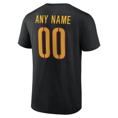 Washington Commanders Team Authentic Personalized Name & Number T-Shirt Black | NFL