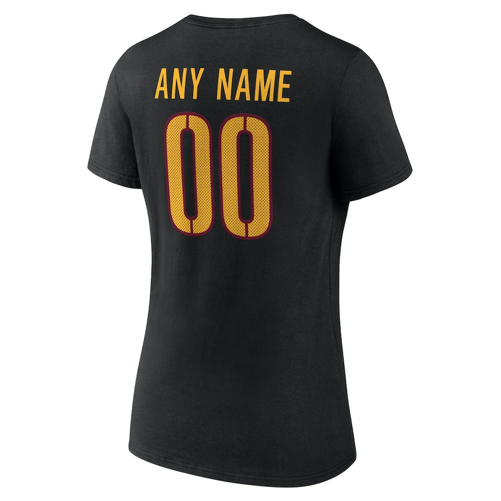 Washington Commanders Women's Team Authentic Personalized Name & Number V-Neck T-Shirt Black | NFL