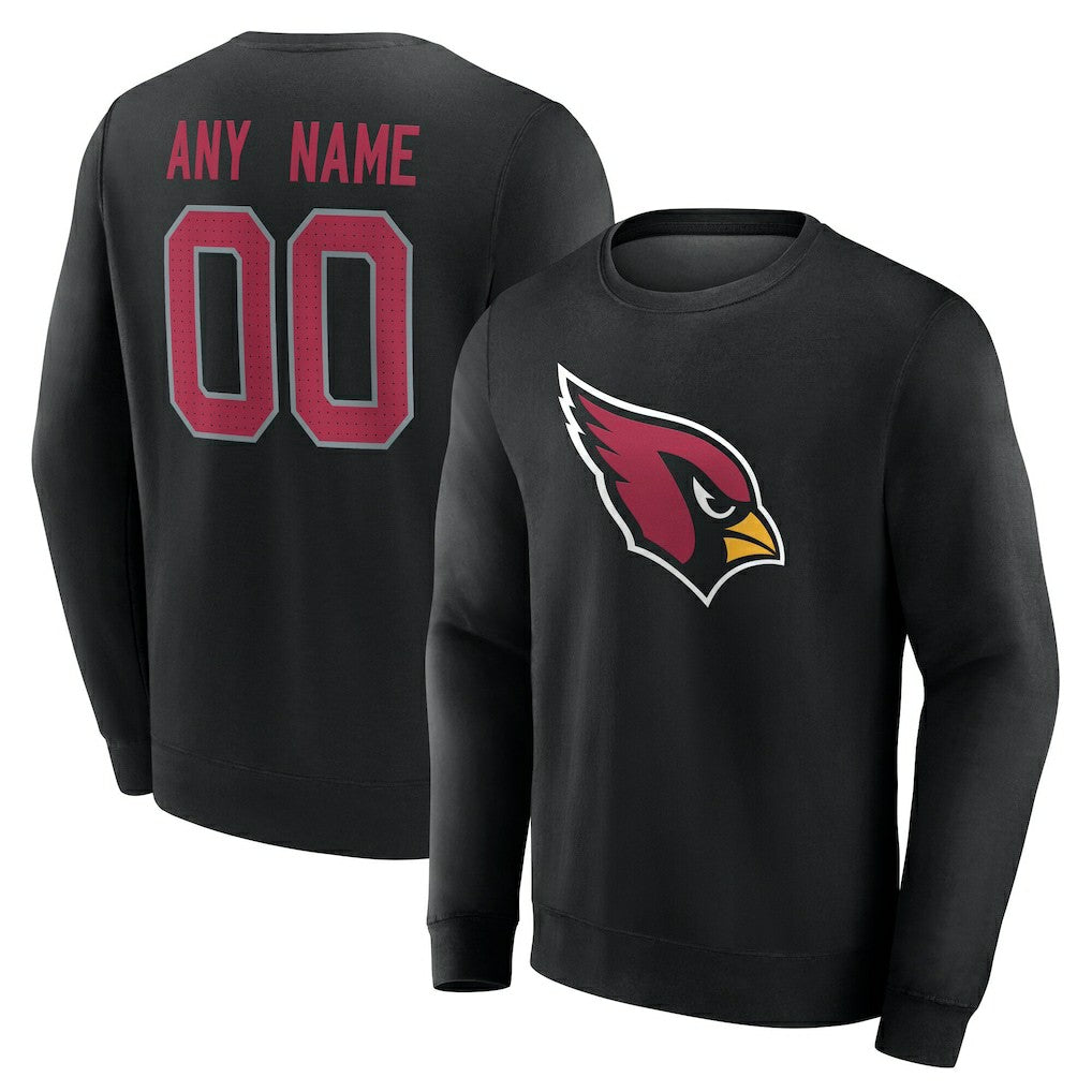 Arizona Cardinals Team Authentic Personalized Name & Number Sweatshirt Black | NFL