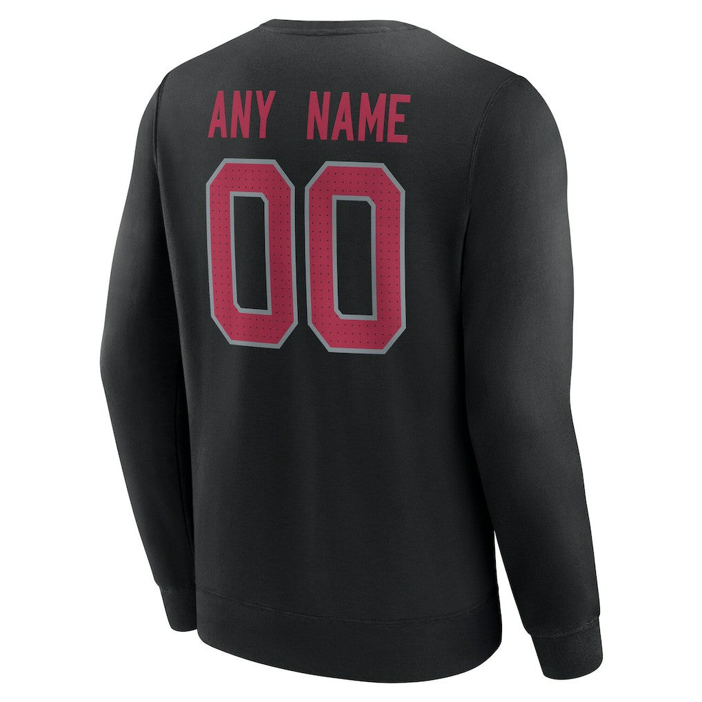 Arizona Cardinals Team Authentic Personalized Name & Number Sweatshirt Black | NFL