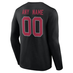 Arizona Cardinals Team Authentic Personalized Name & Number Long Sleeve T-Shirt Black | NFL
