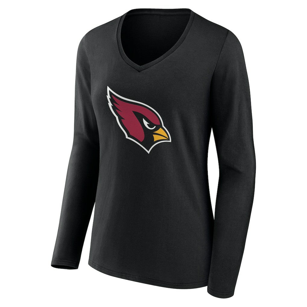 Arizona Cardinals Women's Team Authentic Personalized Name & Number Long Sleeve V-Neck T-Shirt Black | NFL