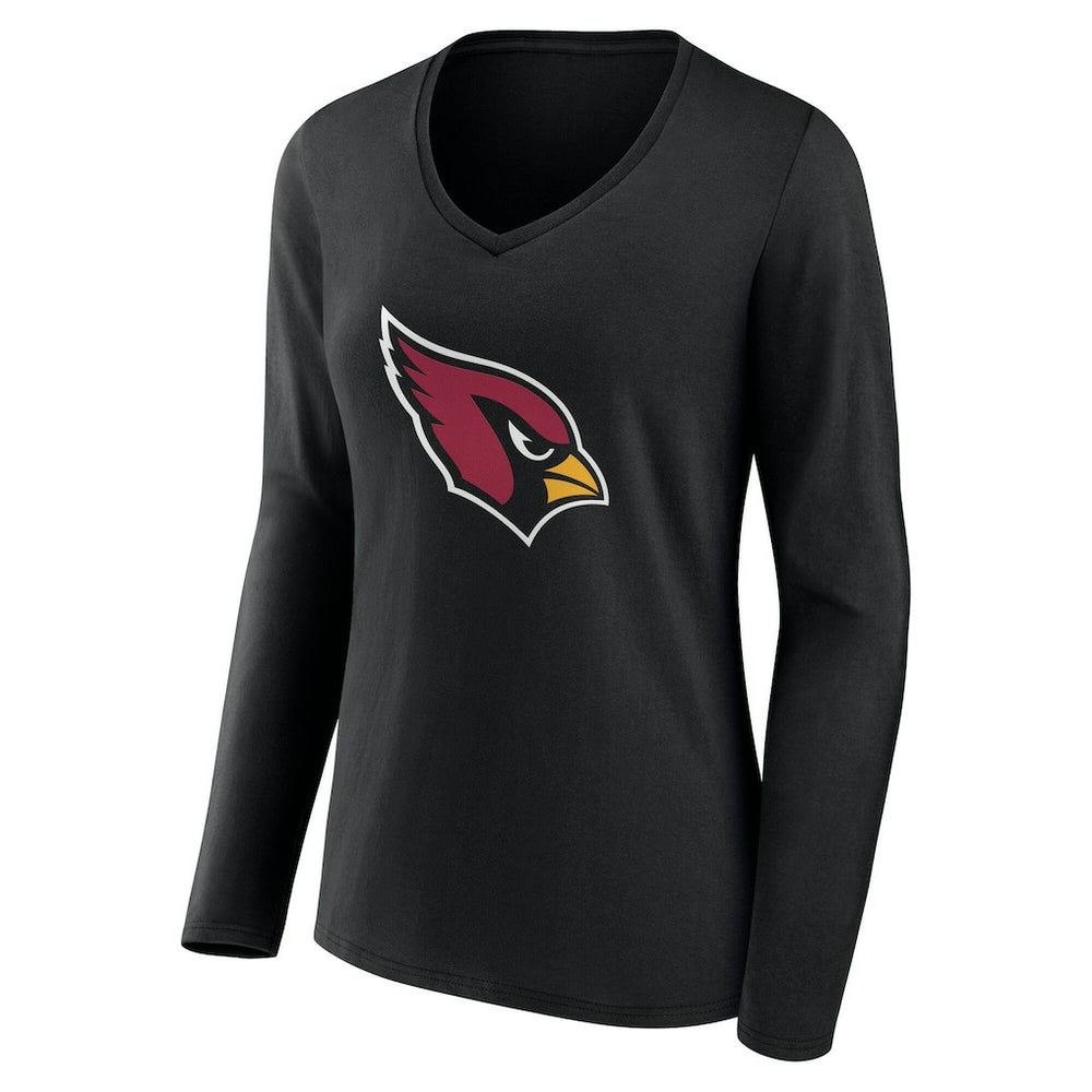 Arizona Cardinals Women's Team Authentic Personalized Name & Number Long Sleeve V-Neck T-Shirt Black | NFL