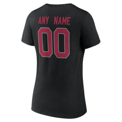 Arizona Cardinals Women's Team Authentic Personalized Name & Number V-Neck T-Shirt Black | NFL