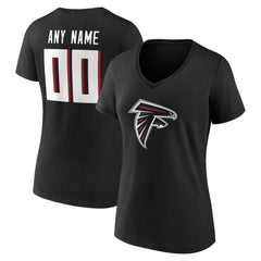 Atlanta Falcons Women's Team Authentic Personalized Name & Number V-Neck T-Shirt Black | NFL