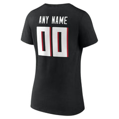 Atlanta Falcons Women's Team Authentic Personalized Name & Number V-Neck T-Shirt Black | NFL