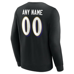 Baltimore Ravens Team Authentic Personalized Name & Number Sweatshirt Black | NFL