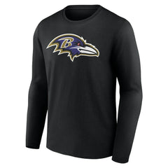 Baltimore Ravens Team Authentic Personalized Name & Number Long Sleeve T-Shirt Black | NFL