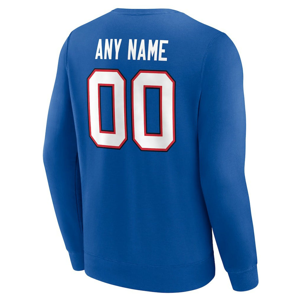 Buffalo Bills Team Authentic Personalized Name & Number Sweatshirt Royal | NFL