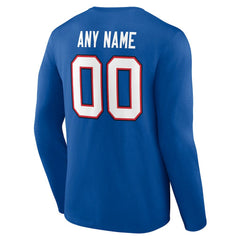 Buffalo Bills Team Authentic Personalized Name & Number Long Sleeve T-Shirt Royal | NFL