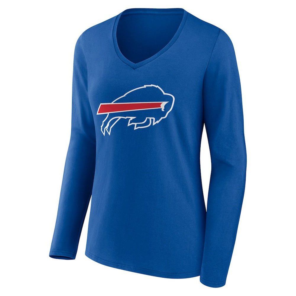 Buffalo Bills Women's Team Authentic Personalized Name & Number Long Sleeve V-Neck T-Shirt Royal | NFL