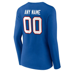Buffalo Bills Women's Team Authentic Personalized Name & Number Long Sleeve V-Neck T-Shirt Royal | NFL