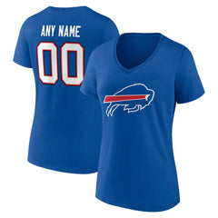 Buffalo Bills Women's Team Authentic Personalized Name & Number V-Neck T-Shirt Royal | NFL