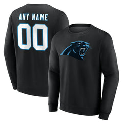 Carolina Panthers Team Authentic Personalized Name & Number Sweatshirt Black | NFL