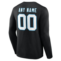 Carolina Panthers Team Authentic Personalized Name & Number Long Sleeve T-Shirt Black | NFL