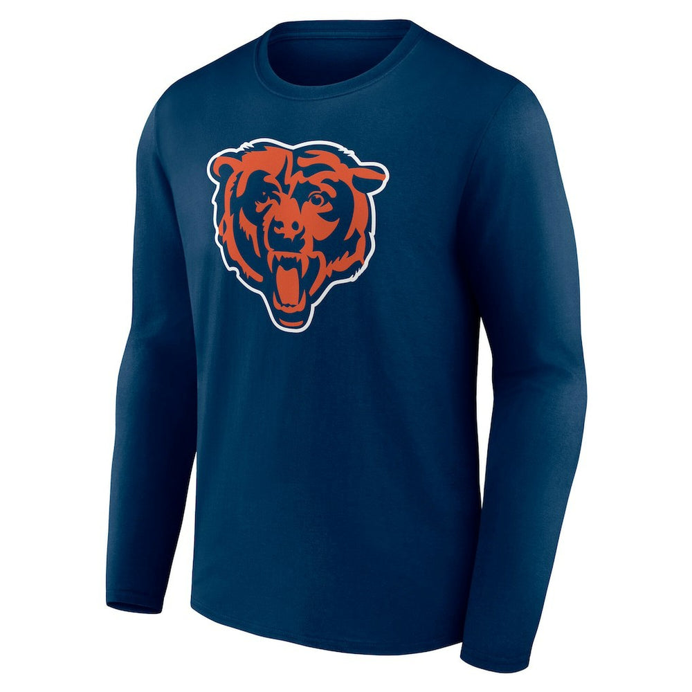 Chicago Bears Team Authentic Personalized Name & Number Long Sleeve T-Shirt Navy | NFL