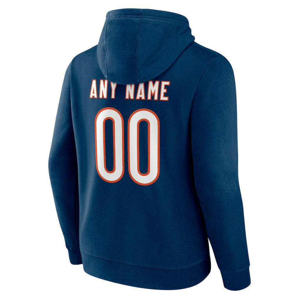 Chicago Bears Team Authentic Personalized Name & Number Hoodie Navy | NFL