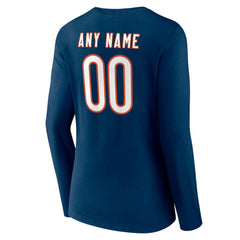 Chicago Bears Women's Team Authentic Personalized Name & Number Long Sleeve V-Neck T-Shirt Navy | NFL