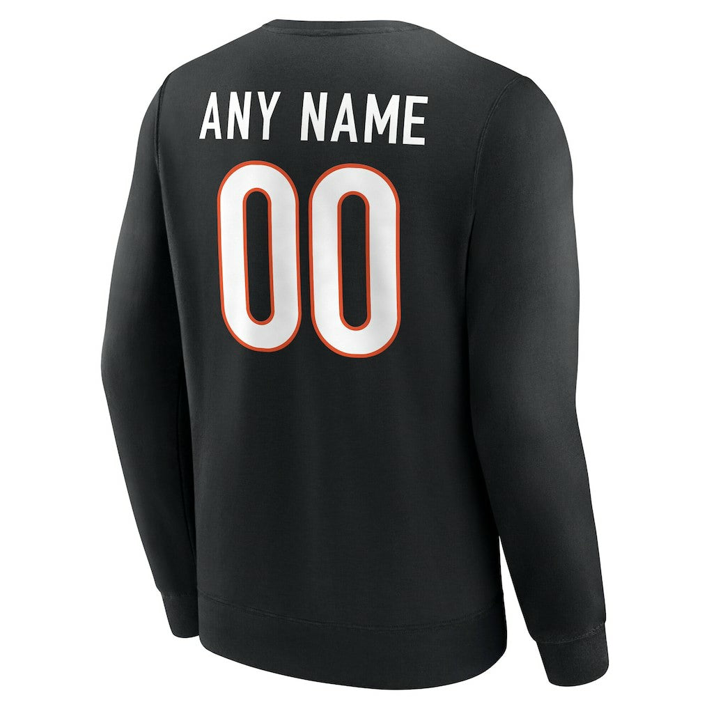 Cincinnati Bengals Team Authentic Personalized Name & Number Sweatshirt Black | NFL
