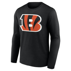 Cincinnati Bengals Team Authentic Personalized Name & Number Long Sleeve T-Shirt Black | NFL