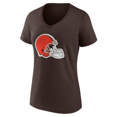 Cleveland Browns Women's Team Authentic Personalized Name & Number V-Neck T-Shirt Brown | NFL