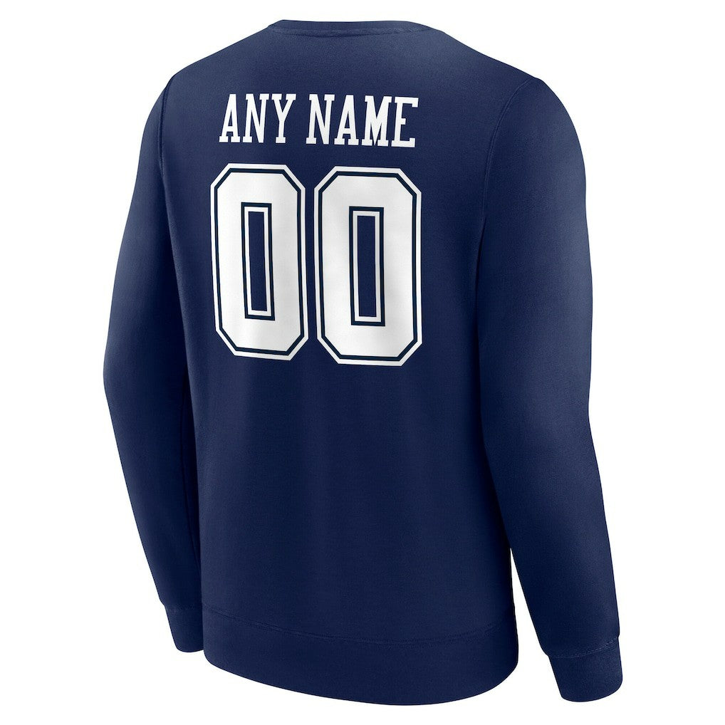 Dallas Cowboys Team Authentic Personalized Name & Number Sweatshirt Navy | NFL