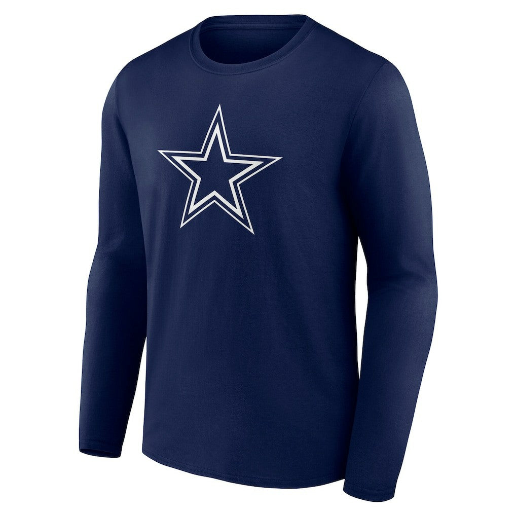 Dallas Cowboys Team Authentic Personalized Name & Number Long Sleeve T-Shirt Navy | NFL