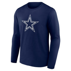 Dallas Cowboys Team Authentic Personalized Name & Number Long Sleeve T-Shirt Navy | NFL