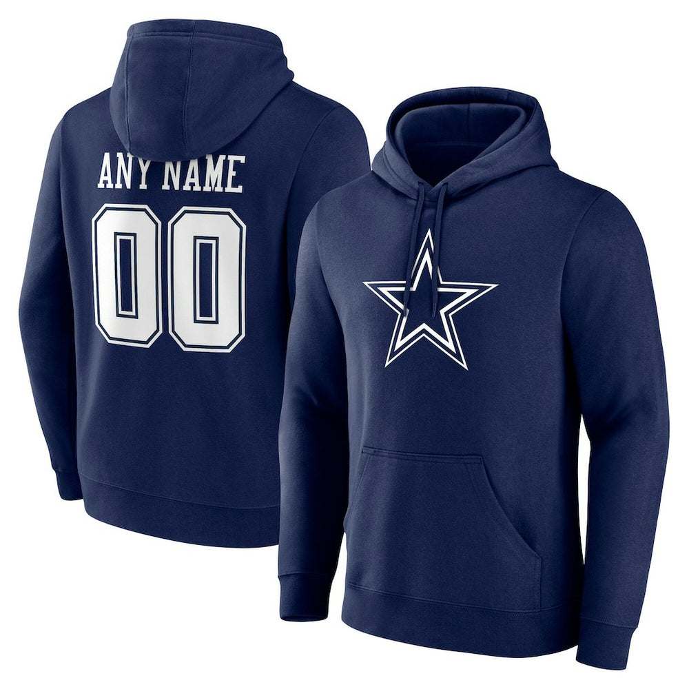 Dallas Cowboys Team Authentic Personalized Name & Number Hoodie Navy | NFL