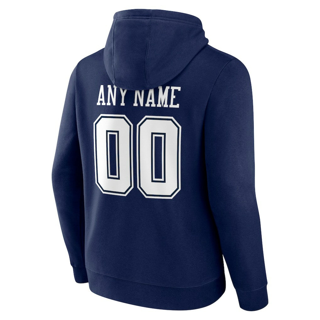 Dallas Cowboys Team Authentic Personalized Name & Number Hoodie Navy | NFL