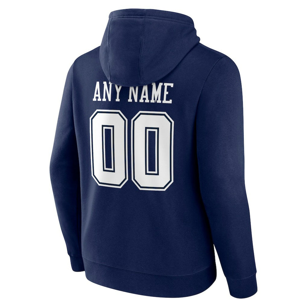Dallas Cowboys Team Authentic Personalized Name & Number Hoodie Navy | NFL