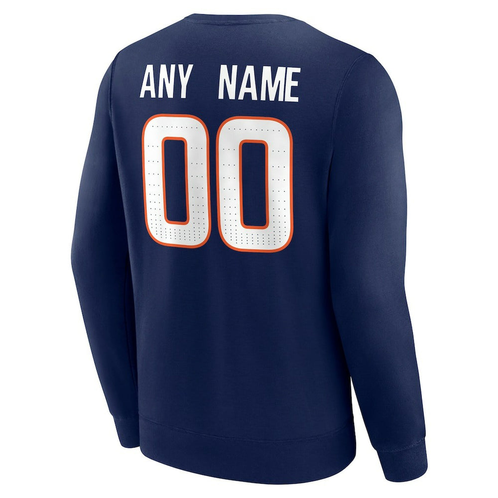 Denver Broncos Team Authentic Personalized Name & Number Sweatshirt Navy | NFL